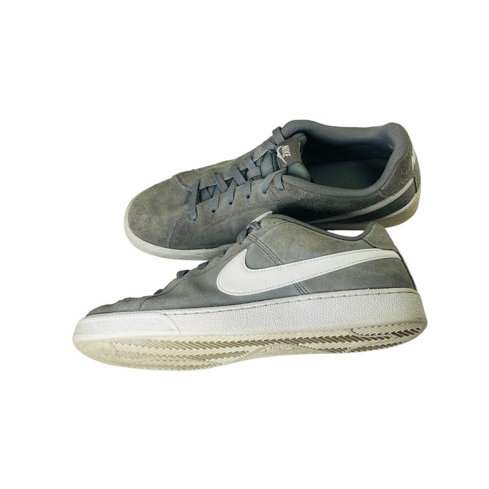 Nike Gray Suede Sneakers Court Royal White Swoosh Men's Size 10 Lace up Trainers - Picture 7 of 11